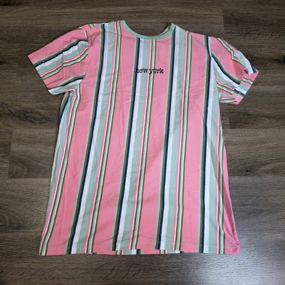 San Francisco Work Shirts Mens XL T-Shirt Pink Stripe New York‎ Graphic Cotton